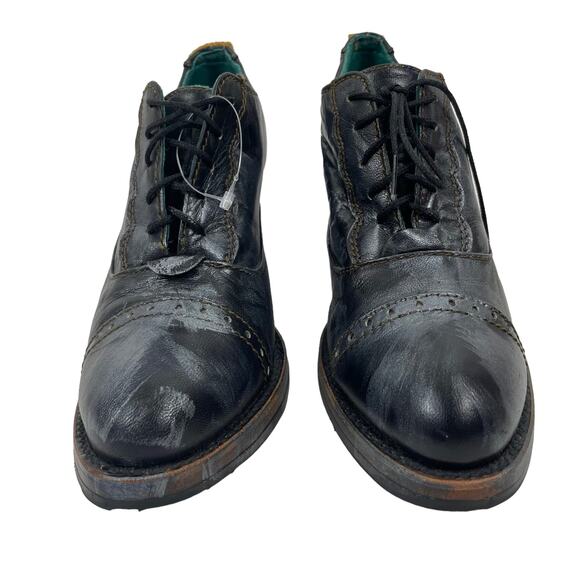 Pskaufman Crosswalk Oxford Ankle Boots Hand Paint Metallic Cap Toe Size 7 - Picture 3 of 10